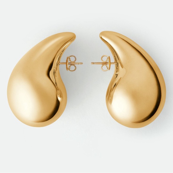 TEARDROP EARRINGS IN STAINLESS STEEL SETTING - Picture 4 of 6